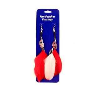 NCAA Oklahoma Sooners Dangle Feather Earrings Licensed Pair Team Fan Red New